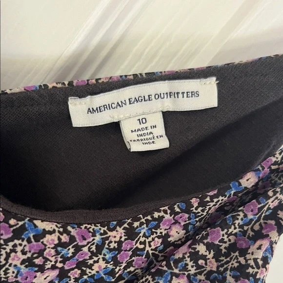 American Eagle Floral Gray Dress - Picture 3 of 5